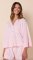 The Cat's Pajamas Women's Mariposa Organic Pima Cotton Long Sleeve Short Set in Pink