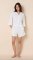 The Cat's Pajamas Women's Mariposa Organic Cotton Long Sleeve Short Set in Cloud