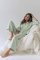 The Cat's Pajamas Women's Mariposa Organic Pima  Cotton Wide Leg Pajama Set in Celadon