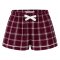 Boxercraft Kids Varsity Maroon/Oxford Poly Flannel Plaid Lounge Shorts