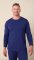 The Cat's Pajamas Men's Pima Knit Cotton Pullover Lounge Set in New Navy