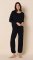 The Cat's Pajamas Women's Midnight Moment Pima Knit Cotton Pullover Lounge Set