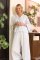 The Cat's Pajamas Women's Mariposa Organic Pima Cotton Wide Leg Pajama Set in Mist