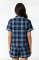 Boxercraft Women's Navy/Colmbia Plaid Boxy Flannel Short Sleeve Shirt