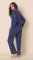 The Cat's Pajamas Women's Confetti Dot Pima Knit Cotton Classic Pajama Set in Navy