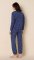 The Cat's Pajamas Women's Confetti Dot Pima Knit Cotton Pullover Lounge Set in Navy