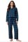Big Feet Pajamas Women's Flannel Navy & Green Plaid Classic Pajama Set