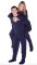 Big Feet Pajamas Adult Navy Blue Jersey Knit One Piece Footy