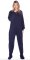 Big Feet Pajamas Adult Navy Blue Jersey Knit One Piece Footy
