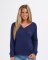Boxercraft Women's Cuddle V-Neck Lounge Top in Navy Heather