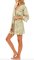 The Lazy Poet Women's Lola Olive Zebra Linen Kimono Robe