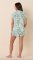 The Cat's Pajamas Women's Palmera Luxe Pima Cotton Short Sleeve Short Set in Green