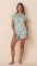 The Cat's Pajamas Women's Palmera Luxe Pima Cotton Short Sleeve Short Set in Green