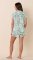 The Cat's Pajamas Women's Palmera Luxe Pima Cotton Short Sleeve Short Set in Green
