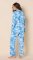 The Cat's Pajamas Women's Palm Grove Toile Pima Knit Cotton Classic Pajama Set in Blue