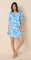 The Cat's Pajamas Women's Palm Grove Toile Pima Knit Cotton Long Sleeve Sleepshirt in Blue