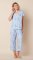 The Cat's Pajamas Women's Petals Over Paris Pima Knit Cotton Capri Pajama Set