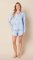 The Cat's Pajamas Women's Petals Over Paris Pima Knit Cotton Long Sleeve Short Set