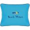 Beach Woman Blue Embroidered Gift Pillow