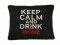 "Keep Calm and Drink Wine" Embroidered Gift Pillow
