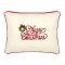 Merry Christmas Cream Embroidered Gift Pillow