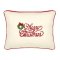 Merry Christmas Cream Embroidered Gift Pillow