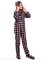 Big Feet Pajamas Kids Pink & Black Buffalo Plaid Fleece Hooded One Piece Footy