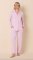 The Cat's Pajamas Women's Essential Stripe Pima Knit Cotton Classic Pajama Set in Pink Moment