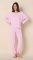 The Cat's Pajamas Women's Pink Moment Pima Knit Cotton Pullover Lounge Set