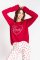 PJ Salvage All Things Love Long Sleeve Jersey Lounge Top in Raspberry