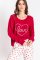 PJ Salvage All Things Love Long Sleeve Jersey Lounge Top in Raspberry
