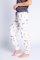 PJ Salvage Coffee + Canines Banded Jammie Pant in Ivory