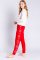 PJ Salvage Frosted Fairisle Snowflake Fleece Banded Jogger in Red