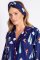 PJ Salvage "Up to Snow Good" Classic Flannel Pajama Set in Navy