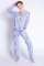 PJ Salvage Playful Prints Love You A Latte Cotton Jersey Classic Pajama Set in Peri Blue