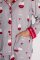 PJ Salvage "Rise and Wine" Classic Flannel Pajama Set in Grey