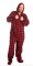 Big Feet Pajamas Adult Red & Black Buffalo Plaid Plush Hooded One Piece Footy