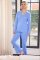 The Cat's Pajamas Women's Provence Blue Pima Knit Cotton Classic Pajama Set