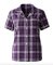 Boxercraft Women's Purple/White Plaid Boxy Flannel Short Sleeve Shirt