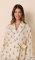 The Cat's Pajamas Women's Queen Bee Luxe Pima Cotton Shawl Collar Robe in Honey