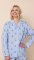 The Cat's Pajamas Women's Queen Bee Luxe Pima Cotton Classic Pajama Set in Blue
