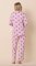 The Cat's Pajamas Women's Queen Bee Pima Knit Cotton Classic Pajama Set in Pink