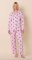 The Cat's Pajamas Women's Queen Bee Pima Knit Cotton Classic Pajama Set in Pink