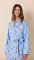 The Cat's Pajamas Women's Queen Bee Flannel Shawl Collar Robe in Blue