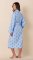 The Cat's Pajamas Women's Queen Bee Flannel Shawl Collar Robe in Blue