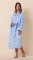 The Cat's Pajamas Women's Queen Bee Flannel Shawl Collar Robe in Blue