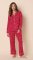 The Cat's Pajamas Women's Red Confetti Dot Pima Knit Cotton Classic Pajama Set