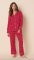 The Cat's Pajamas Women's Red Confetti Dot Pima Knit Cotton Classic Pajama Set