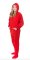 Big Feet Pajamas Kids Red Fleece Hooded One Piece Footy
