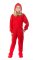 Big Feet Pajamas Kids Red Fleece Hooded One Piece Footy